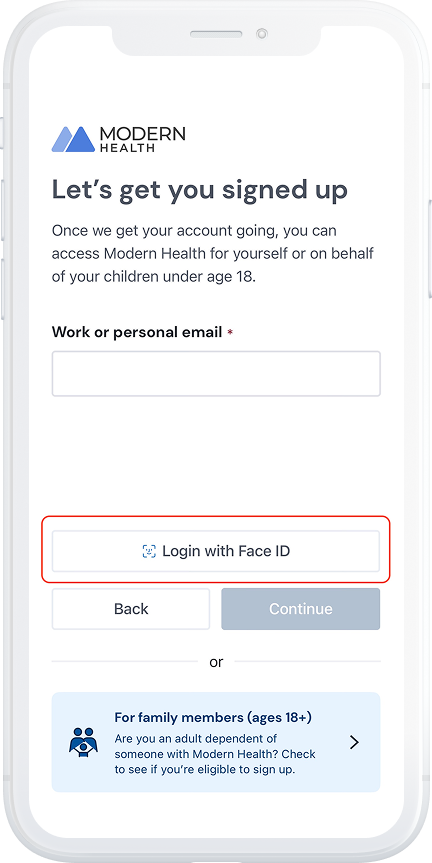 mobile app - sign in page showing email field, "Sign in with SSO" button, and password field with email address highlighted